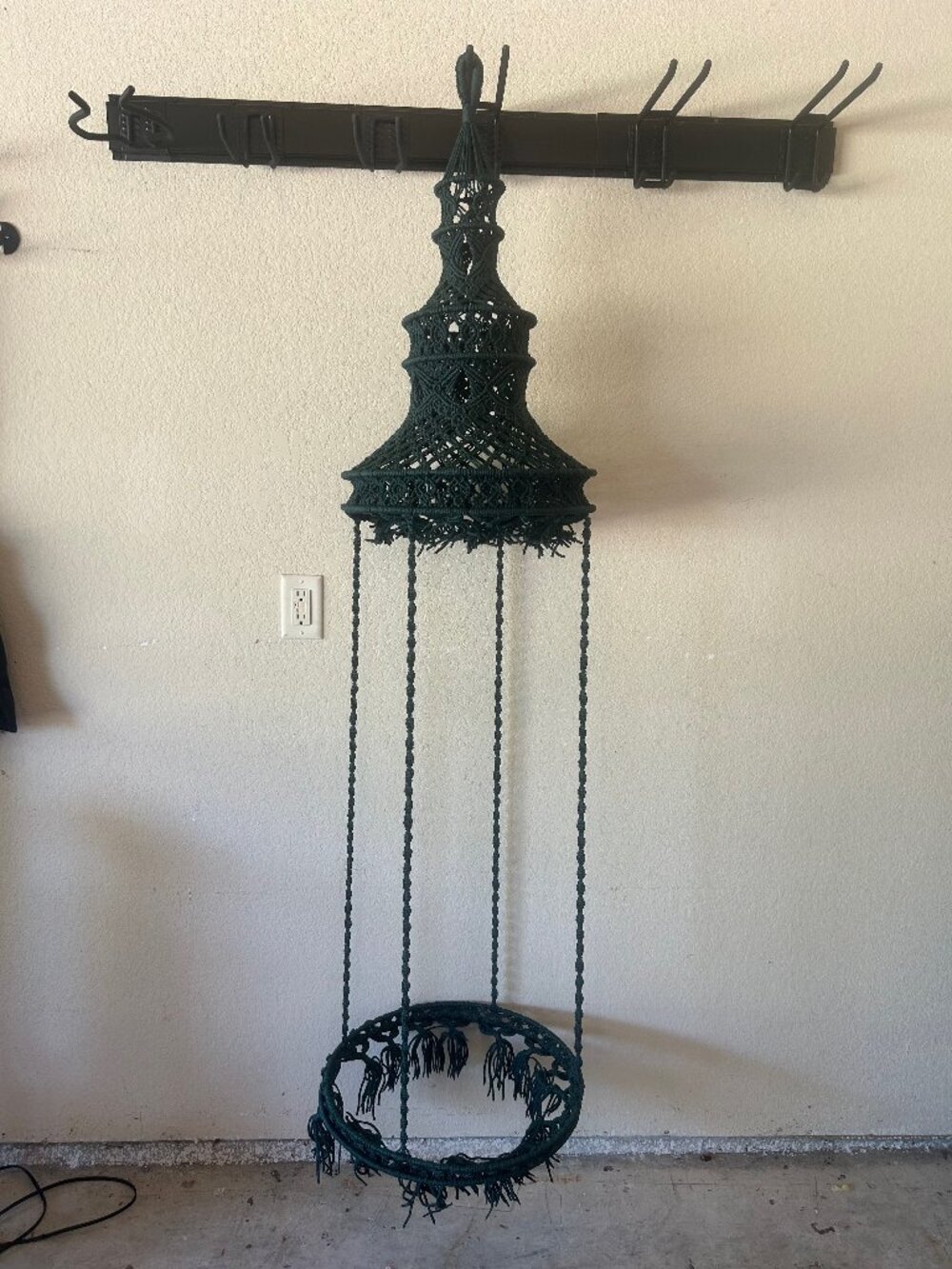 Green Macrame Plant Holder